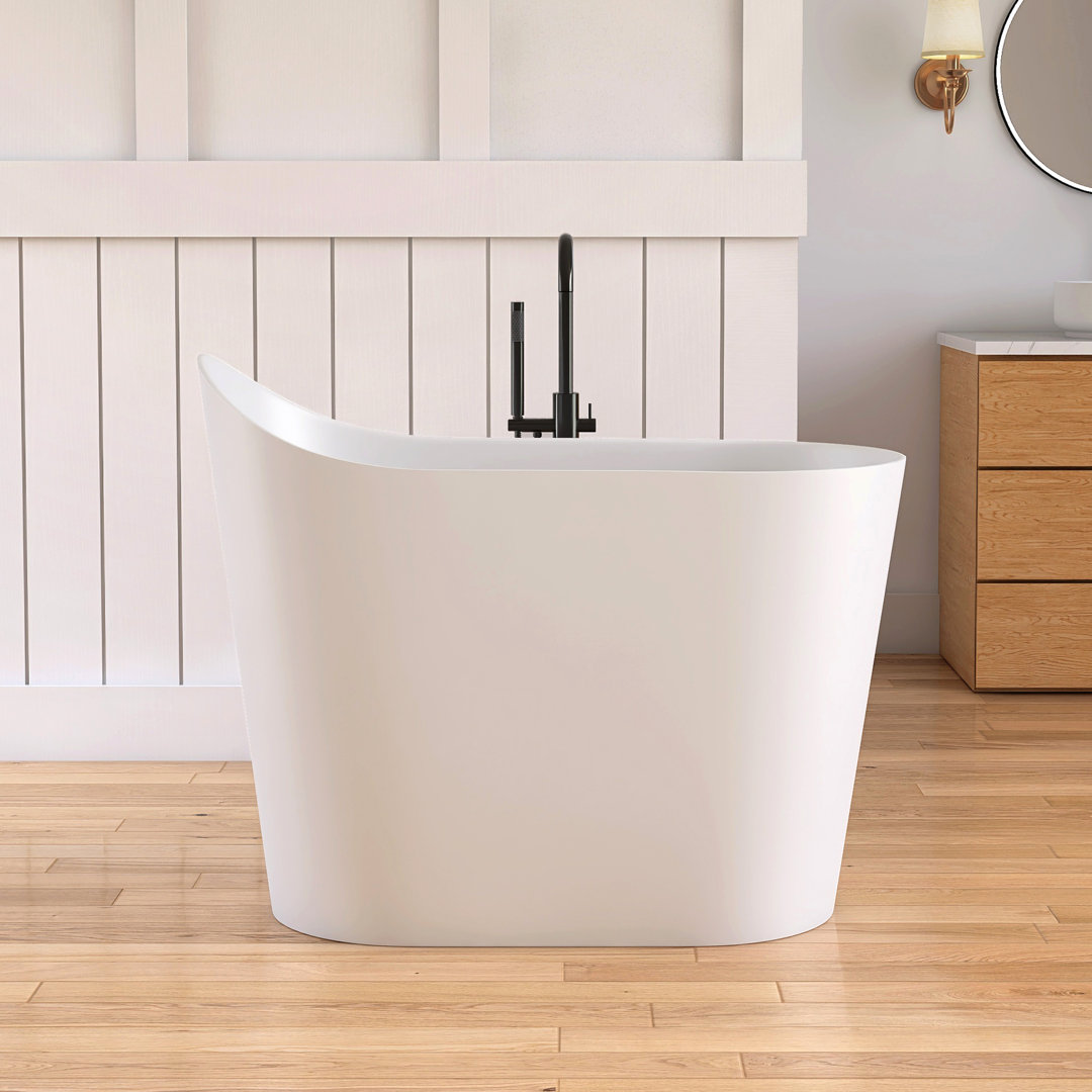 Forma 43'' Japanese Freestanding Bathtub Solid Surface Deep Soaking Tub